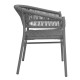 Bolero Florence rieten stoelen grijze touw twist – aluminium set van 2