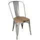 Bolero Bistro gegalvaniseerde stalen stoelen met houten zitting - set van 4