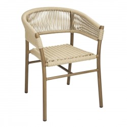 Bolero Florence rieten stoelen met touw-twist afwerking, beige (set van 2)