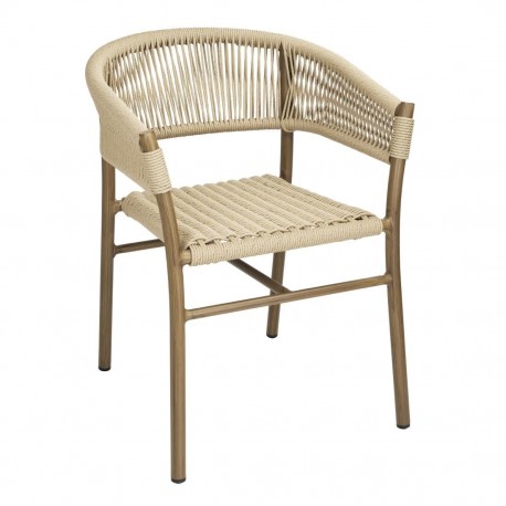 Bolero Florence rieten stoelen met touw-twist afwerking, beige (set van 2)