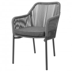Bolero Bay PE gevlochten rattan armstoelen antraciet - set van 2