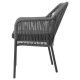 Bolero Bay PE gevlochten rattan armstoelen antraciet - set van 2
