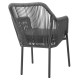 Bolero Bay PE gevlochten rattan armstoelen antraciet - set van 2