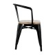 Bolero Bistro Curve Armstoelen met Houten Zitting Zwart (4 stuks)
