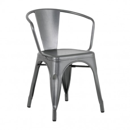 Bolero Bistro Curve armstoelen donkergrijs – set van 4 stuks
