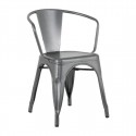 Bolero Bistro Curve armstoelen donkergrijs – set van 4 stuks