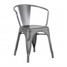 Bolero Bistro Curve armstoelen donkergrijs – set van 4 stuks