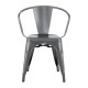 Bolero Bistro Curve armstoelen donkergrijs – set van 4 stuks