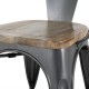 Bolero Bistro Curve armstoelen met houten zitting, donkergrijs (set van 4 stuks)