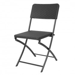 Bolero Rotan Opvouwbare Stoel Zwart - Set van 2 Stoelen