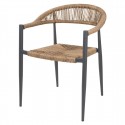 Bolero Eden gevlochten PE-rattan armstoelen naturel – set van 4