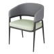 Bolero Meridian Interieurstoelen met Armleuning - Pistachegrijs (Set van 2)