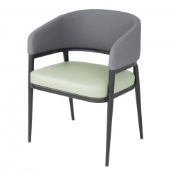 Bolero Meridian Interieurstoelen met Armleuning - Pistachegrijs (Set van 2)