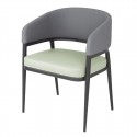 Bolero Meridian Interieurstoelen met Armleuning - Pistachegrijs (Set van 2)