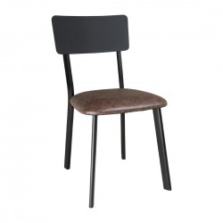 Bolero Vintage Stoel Mokka (4 stuks) – Stalen Frame & Gestoffeerde Zitting