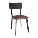 Bolero Vintage Stoel Mokka (4 stuks) – Stalen Frame & Gestoffeerde Zitting