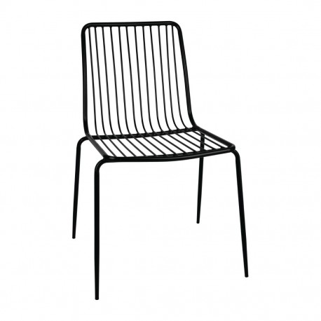 Bolero RVS eetkamerstoelen zwart - set van 4 stuks