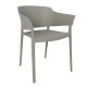Bolero Lorenzo Caféstoelen Middengrijs - Set van 2 Stapelbare Stoelen