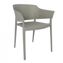 Bolero Lorenzo Caféstoelen Middengrijs - Set van 2 Stapelbare Stoelen