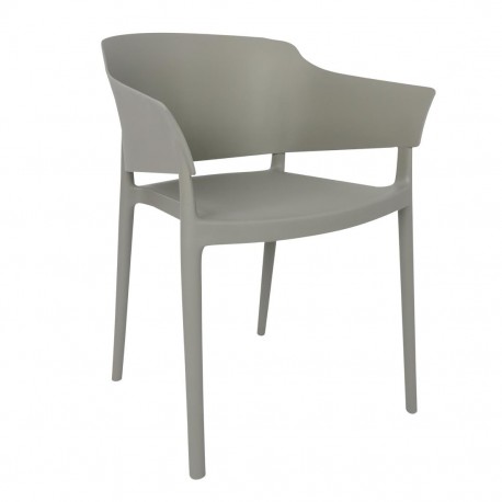 Bolero Lorenzo Caféstoelen Middengrijs - Set van 2 Stapelbare Stoelen