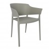 Bolero Lorenzo Caféstoelen Middengrijs - Set van 2 Stapelbare Stoelen
