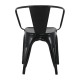 Bolero Bistro Curve Armstoelen Zwart – Set van 4