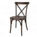 Bolero Manhattan Cross-Back Harsstoelen Donker Hout Effect - Set van 4