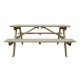 Rowlinson houten picknicktafel 150cm – bruin, voor 6 personen