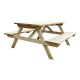 Rowlinson houten picknicktafel 150cm – bruin, voor 6 personen