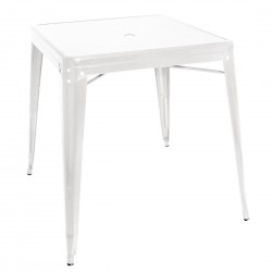 Bolero Bistro Vierkante Stalen Tafel Wit 668 mm - Enkel
