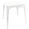 Bolero Bistro Vierkante Stalen Tafel Wit 668 mm - Enkel