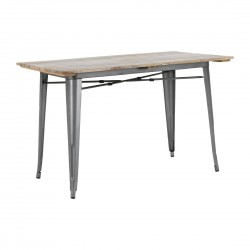 Bolero Bistro Eettafel met Lattenblad van Mangohout en Donkergrijze Poot 1200mm
