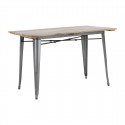 Bolero Bistro Eettafel met Lattenblad van Mangohout en Donkergrijze Poot 1200mm