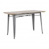 Bolero Bistro Eettafel met Lattenblad van Mangohout en Donkergrijze Poot 1200mm