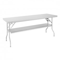 Vogue Roestvrijstalen Opklapbare Werktafel 1830x760x780 - Zilver