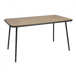 Bolero Santorini Rechthoekige Tafel Houteffect 1400 mm – Bruin Gepoedercoat Staal