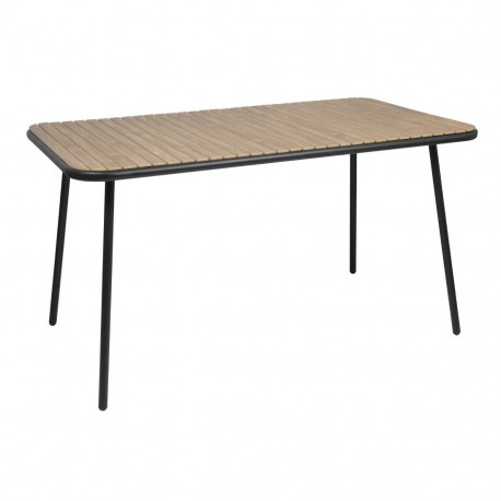 Bolero Santorini Rechthoekige Tafel Houteffect 1400 mm – Bruin Gepoedercoat Staal