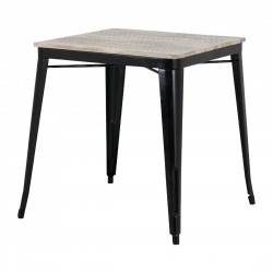 Bolero Bistro Eettafel Mangohout met Zwarte Poot – 650mm