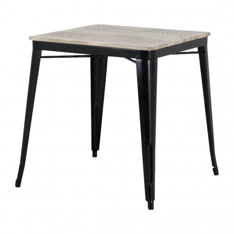 Bolero Bistro Eettafel Mangohout met Zwarte Poot – 650mm