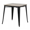 Bolero Bistro Eettafel Mangohout met Zwarte Poot – 650mm