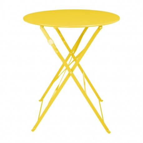 Bolero Perth ronde tafel 600 mm – zachtgeel, gepoedercoat staal
