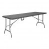 Bolero Rattan Rechthoekige Opvouwbare Tafel Zwart 6Ft