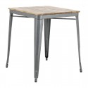 Bolero Bistro Eettafel met Lattenblad van Mangohout en Donkergrijze Poot 650mm