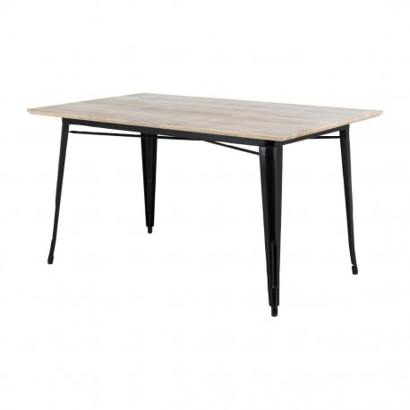 Bolero Bistro Eettafel Mangohout met Zwarte Poot 1450mm