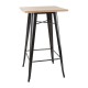 Bolero Bistro bartafel met houten blad zwart - staal & essenhout