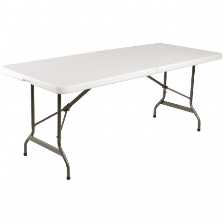 Bolero Rechthoekige Middenvouwtafel 6ft Wit – Inklapbaar Cateringmeubilair