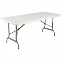 Bolero Rechthoekige Middenvouwtafel 6ft Wit – Inklapbaar Cateringmeubilair