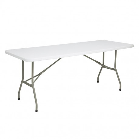 Bolero rechthoekige inklapbare tafel 6ft wit – HDPE blad & stalen frame