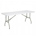 Bolero rechthoekige inklapbare tafel 6ft wit – HDPE blad & stalen frame