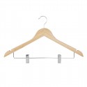 Bolero Houten Kledinghanger met Antislipclips – Set van 10 stuks